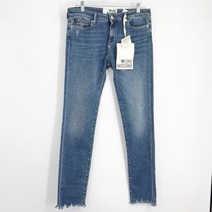 Love Moschino Raw Hem Medium Wash Jeans size 29 NWT